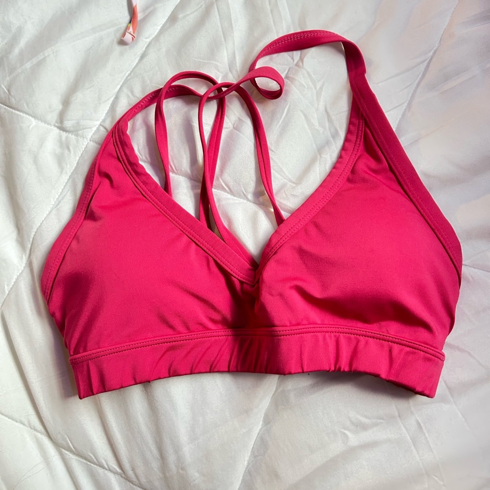 Hot pink sports bra